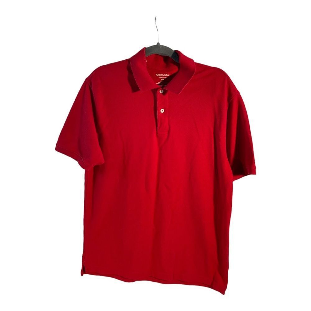 St. John's Bay Men’s Red Size M  100% Cotton Short Sleeve Polo Shirt